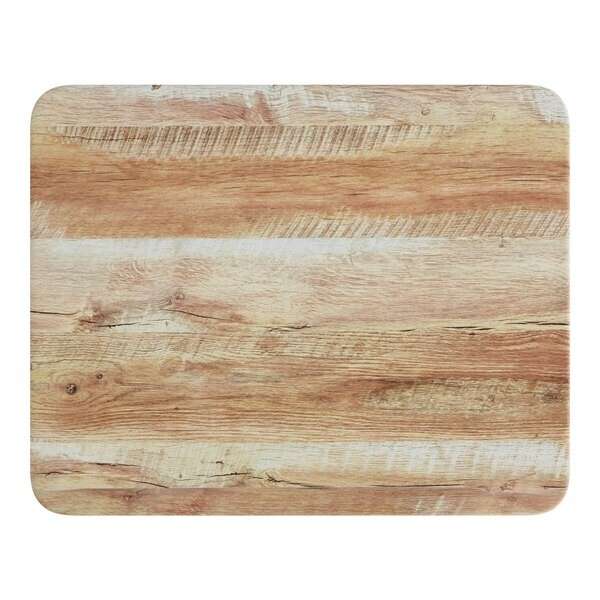 24" x 30" Rectangular Restaurant Table Top with Barnwood Laminate Top Finish