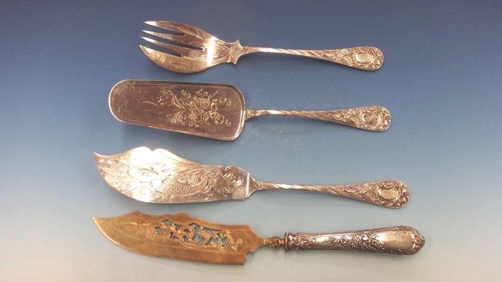 German C1890 Fitted Box 800 Silver Flatware Set Service 166 Pieces