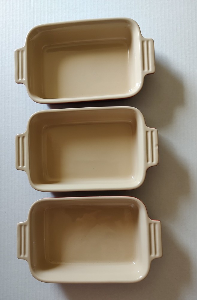 Le Creuset Red Ceramic Rectangular Baking Dish Set 3-Piece Oven Safe