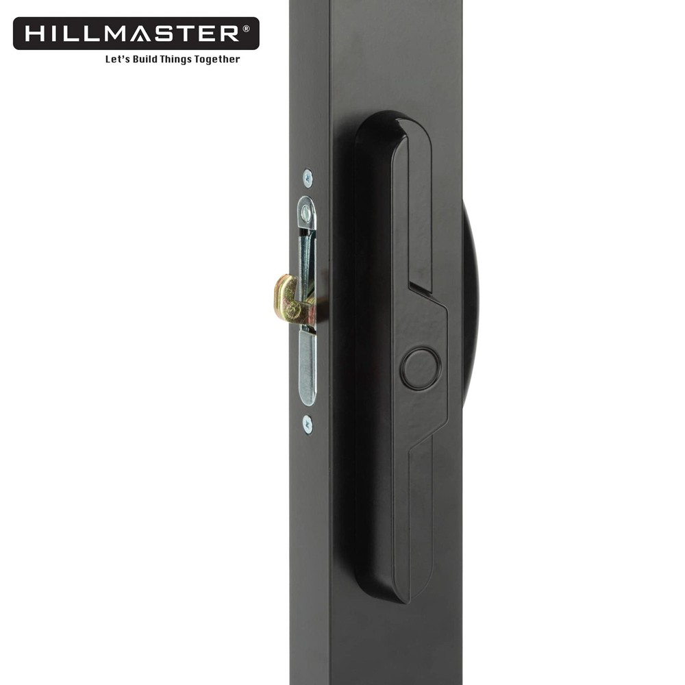 HILLMASTER Patio Door Handle Set with + Mortise Lock, Black