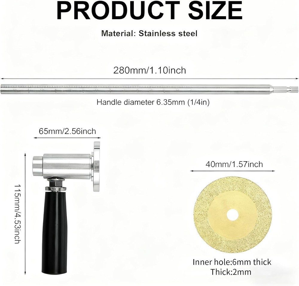 Inside Pipe Cutter for PVC Pipe Cutter, with Handle and 4 Diamond Grit Cutting W