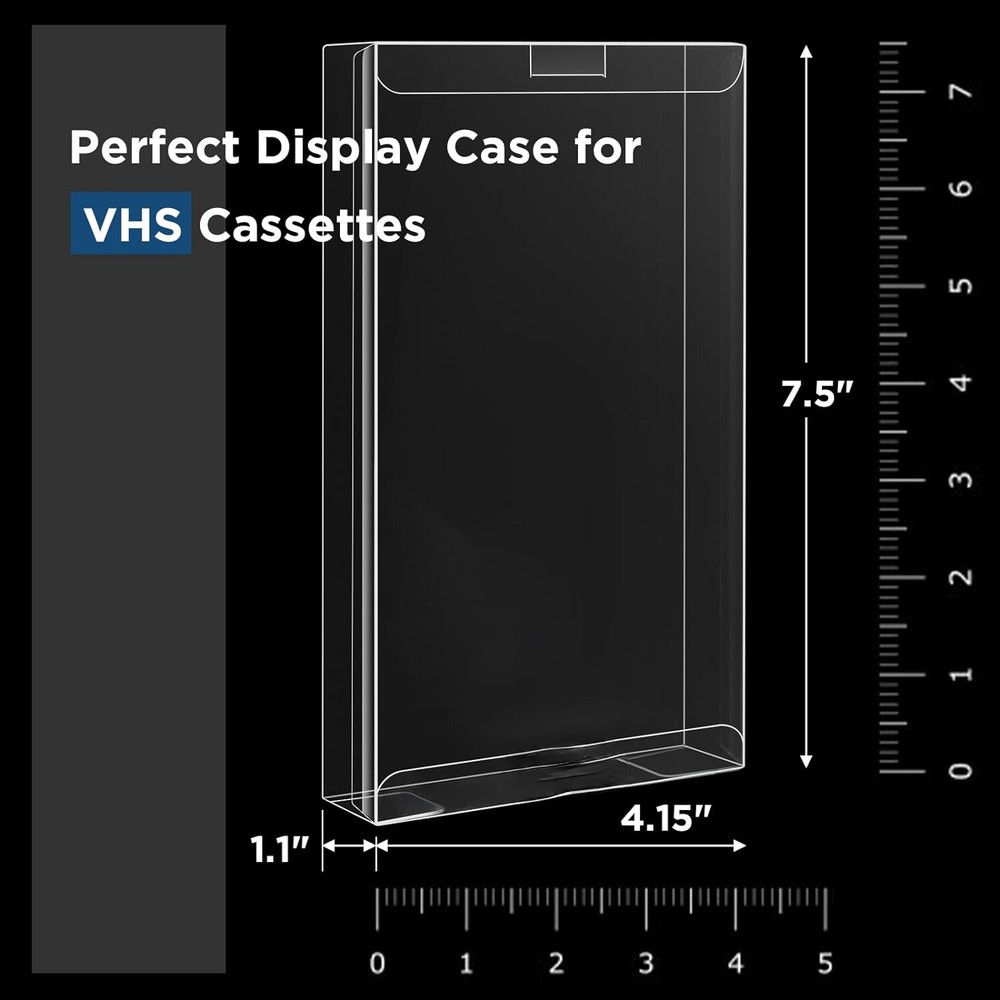 100x Box Protector Sleeves for Premium VHS Cassette Tape Protective Plastic Case