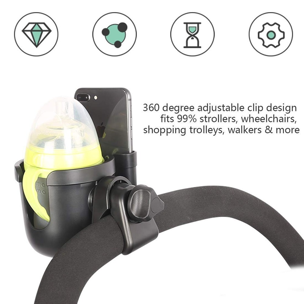 2In1 Stroller Bottle Holder Cup Holder Mobile Phone Holder