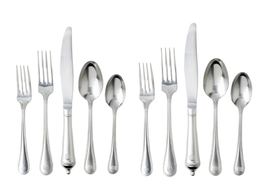 Juliska Berry & Thread Bright Satin Stainless Flatware 2 Five Piece Setting