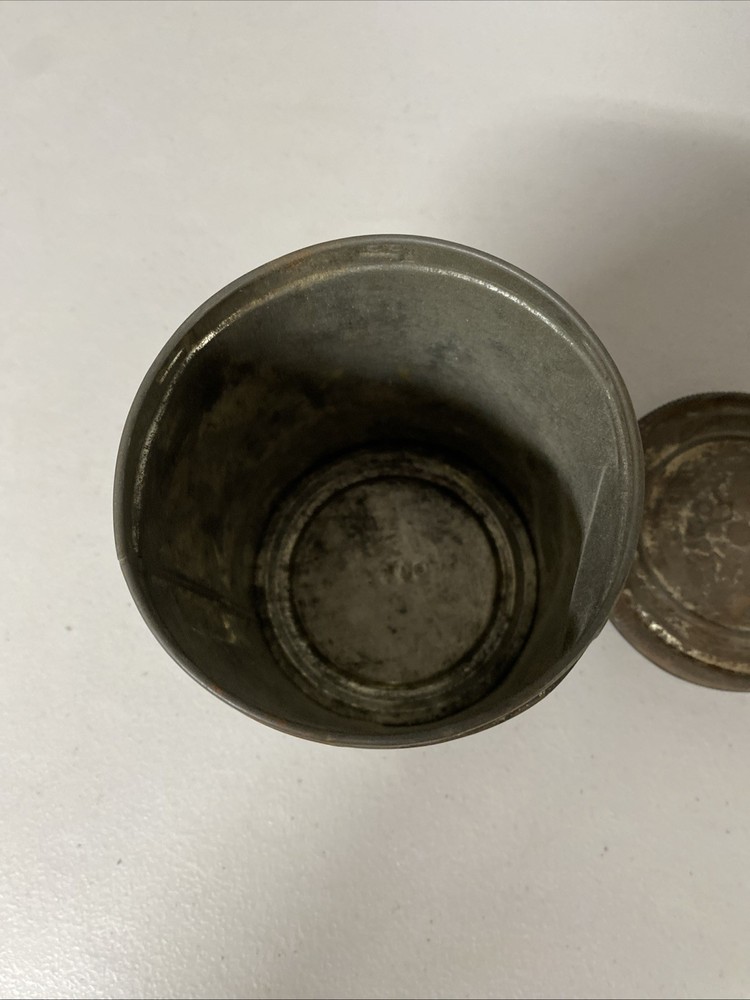 Vintage Tin Can - approx 4 3/4 Tall & 4 5/8 Diameter - surface denting
