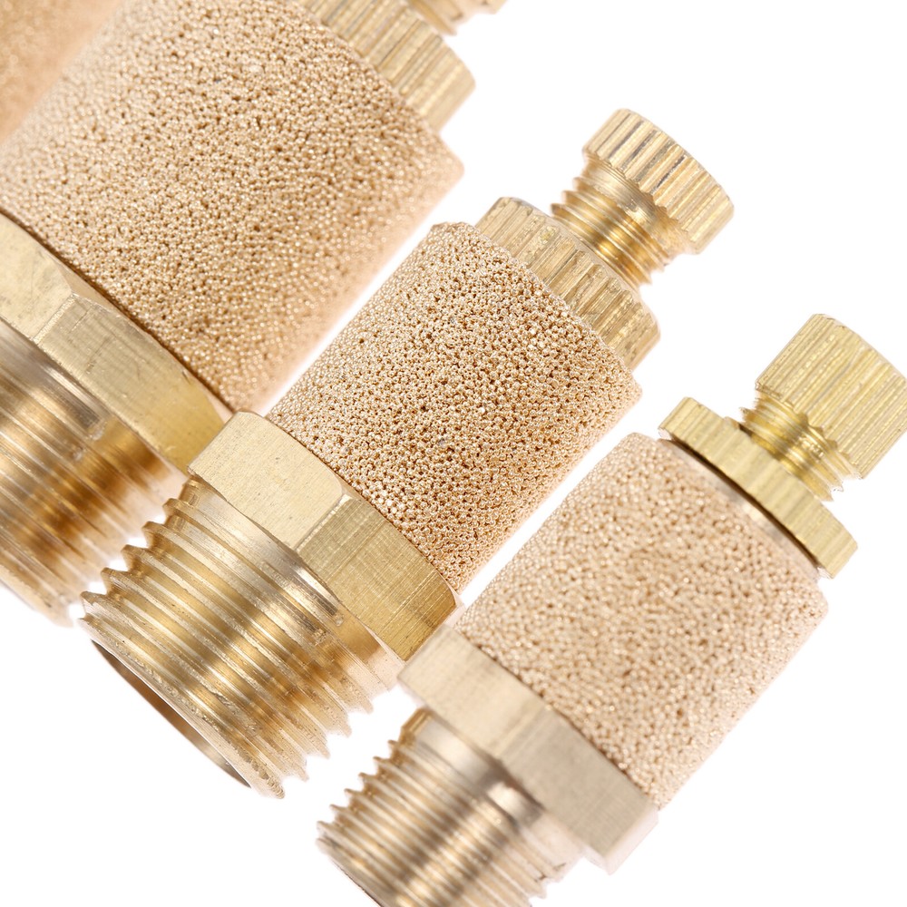 100Pcs Brass 1/8"1/4"3/8"1/2" Pneumatic Muffler Silencer Flow Speed Controller