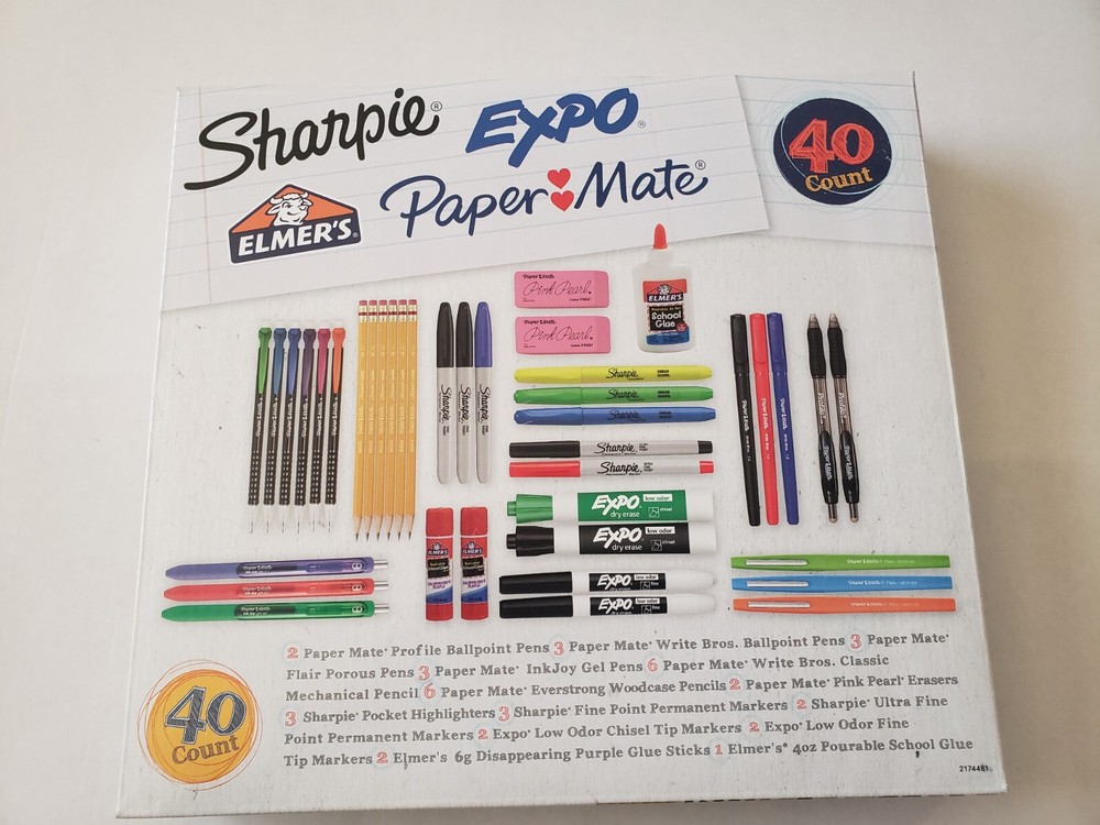 Sharpie expo elmer's paper mate 40 count