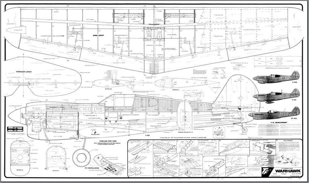 Plans for P40 Warhawk 60 inch wing.