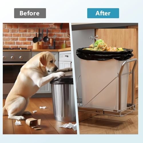 Under Cabinet Pull-Out Trash Can with Soft-Close Slides, Heavy Duty Garbage Bin,