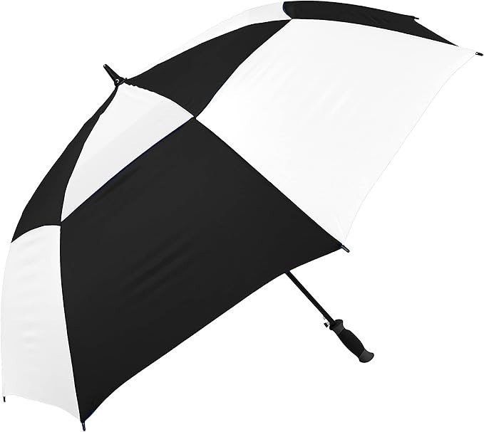 totes Automatic Open Extra Large Vented Canopy Golf Stick Umbrella, Black