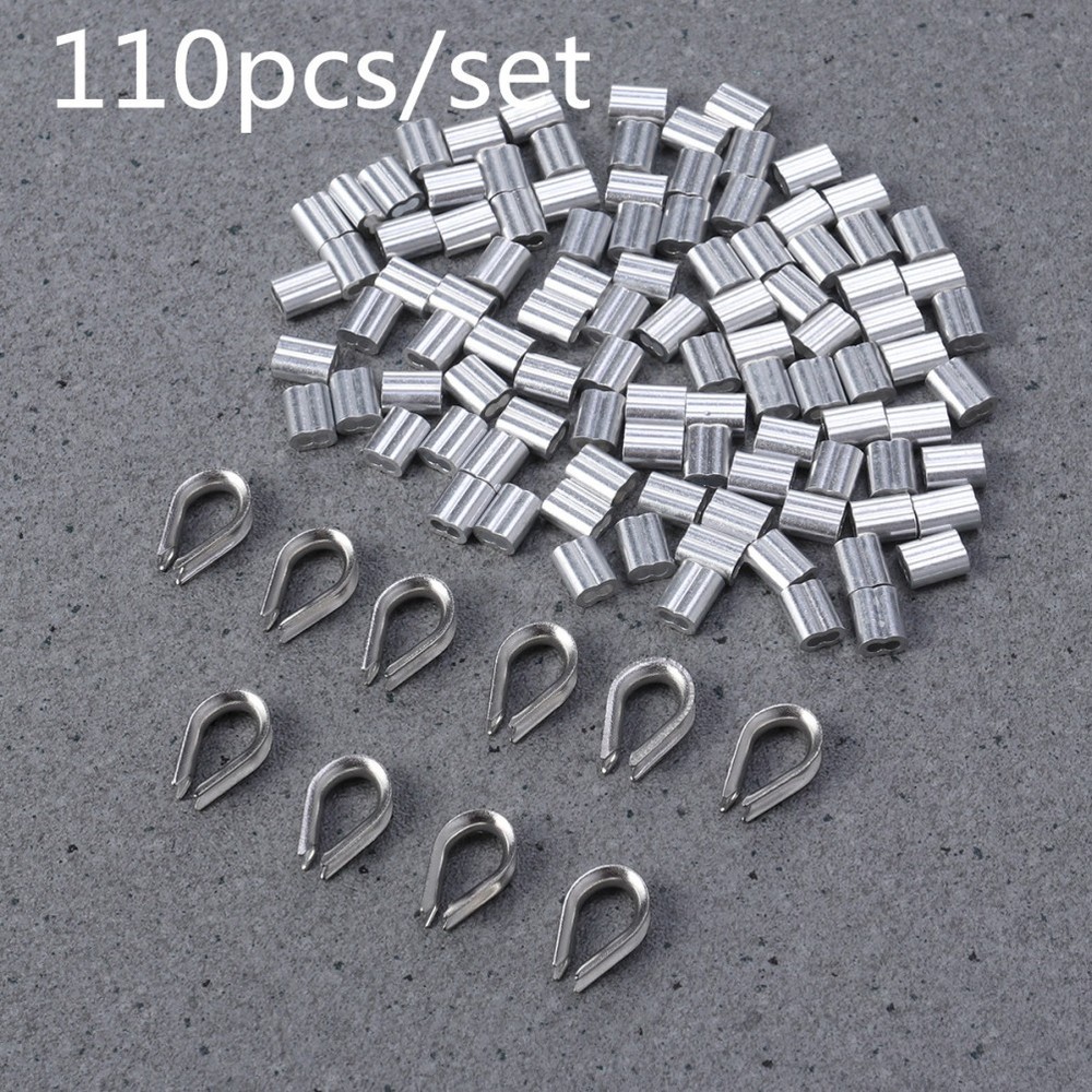 50 Pcs Fitting Collar Wire Rope Crimping Sleeves Cable End Crimps
