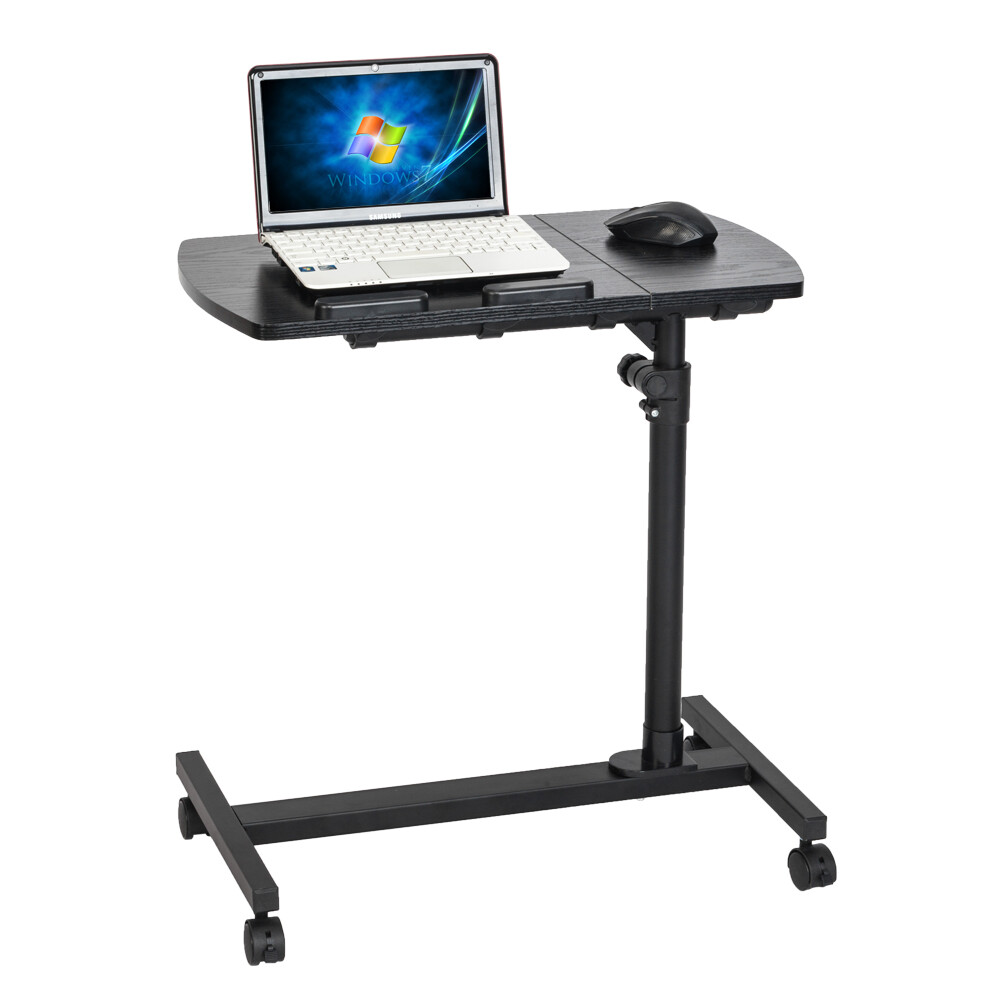 Laptop Table 4-Wheel Multifunctional Flat Surface Lifting Style Computer Desk US