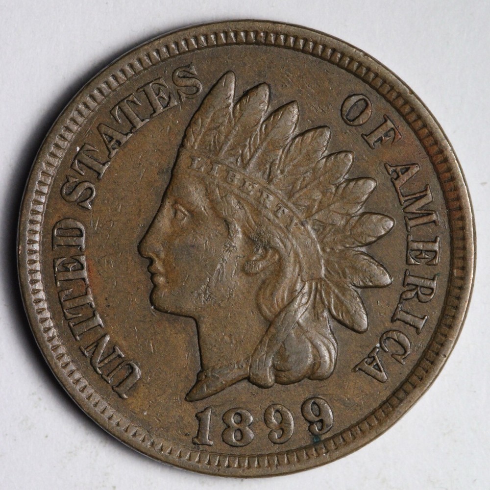 1899 Indian Head Cent Penny AU E220 TAH