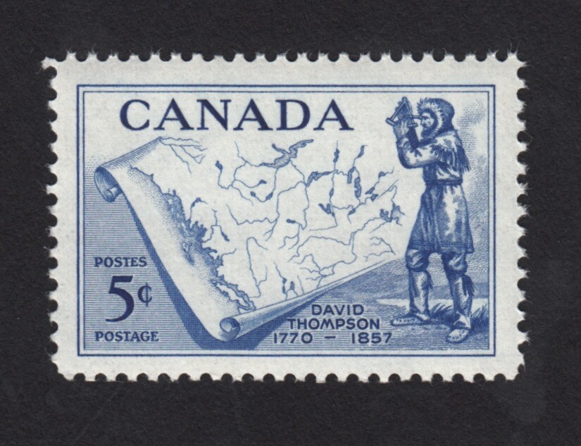 = DAVID THOMPSON - EXPLORER, MAP = Canada 1957 #370 MNH VF q08