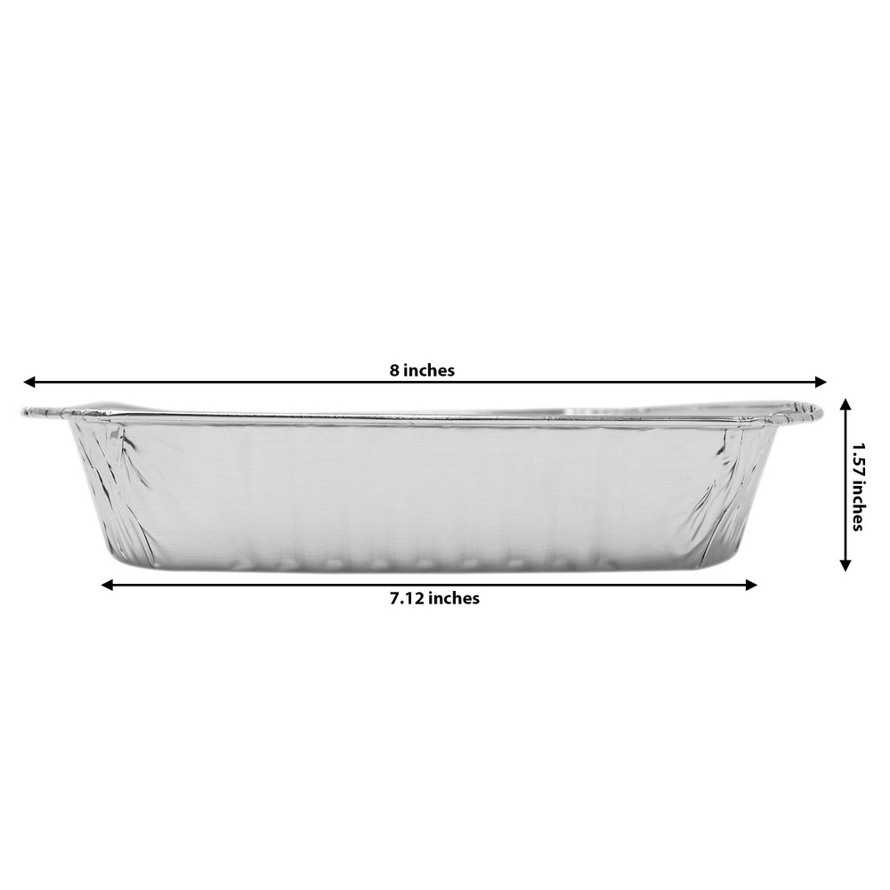 Fig & Leaf (300 Pack) Aluminum Foil 8" x 8" l Square Baking Pans with Lids