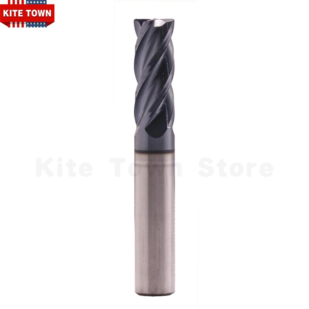 3/8" 4 Flute Solid Carbide End Mill - .030" Corner Radius - AlTiN Coated