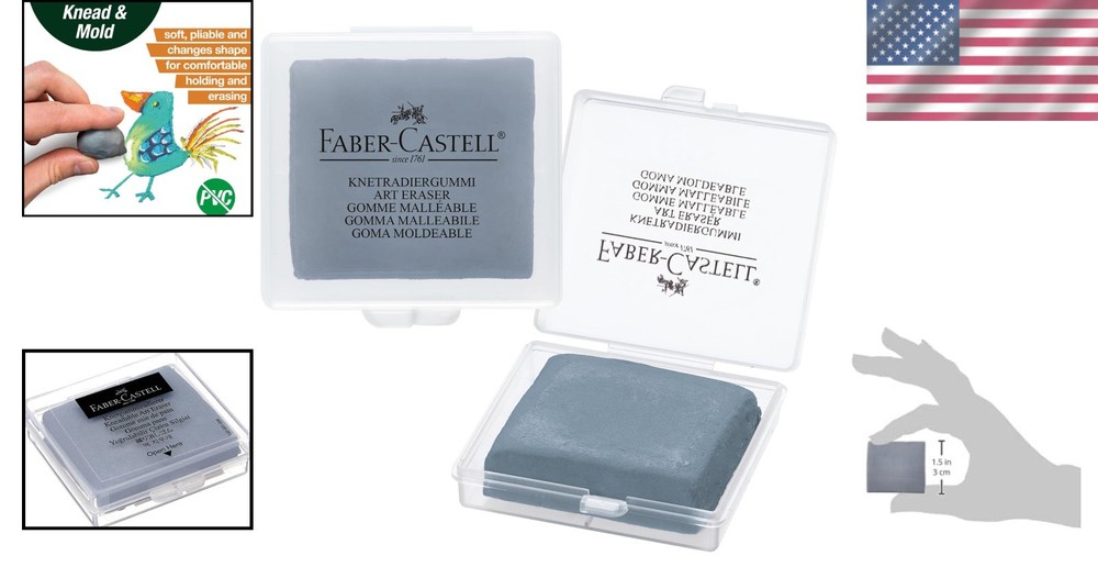 Versatile Kneadable Eraser for Artists - Grey with Convenient Storage Case
