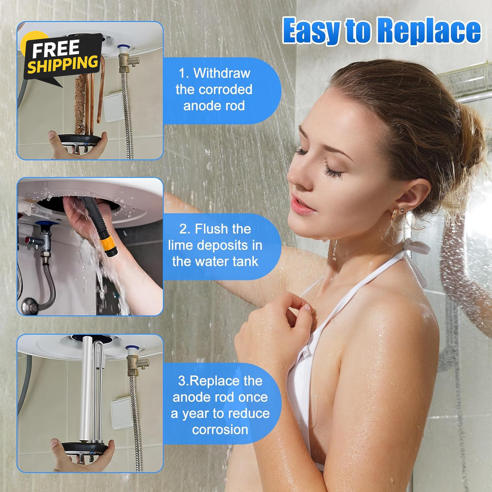 4 Pieces RV Water Heater Elements Include 1 Anode Rod 1 Electric Heater Element