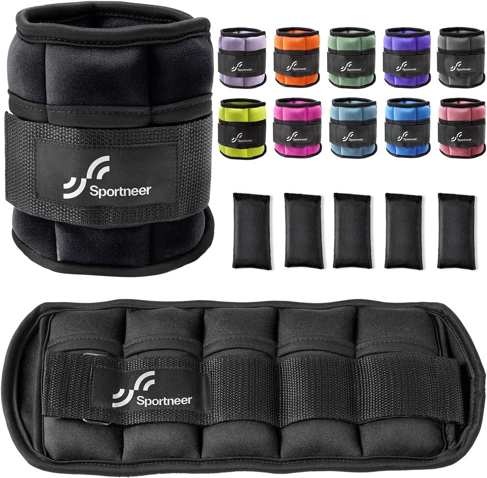 Ankle Weights 2–10 lbs – Neoprene, Removable, Workout.