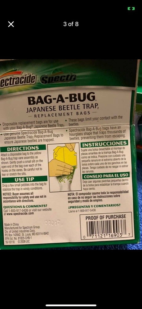 3 Pack Bag A Bug Replacement Bags 6 count Japanese Beetle Trap
