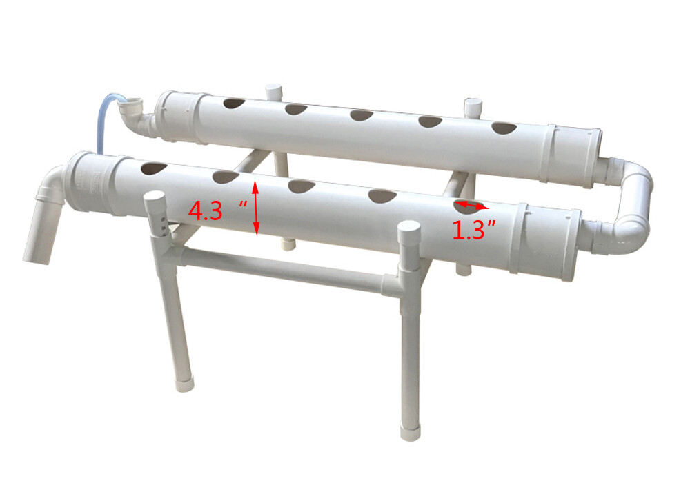 Indoor Hydroponic System Single Layer two Pipes Vegetable Growing Kit PVC Pipe