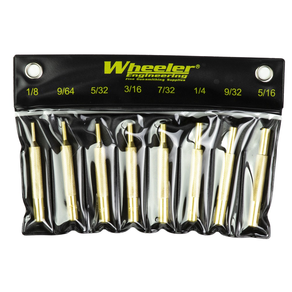 Wheeler Brass Punch Kit 8 Piece Precision Punches with Storage Pouch Solid Brass