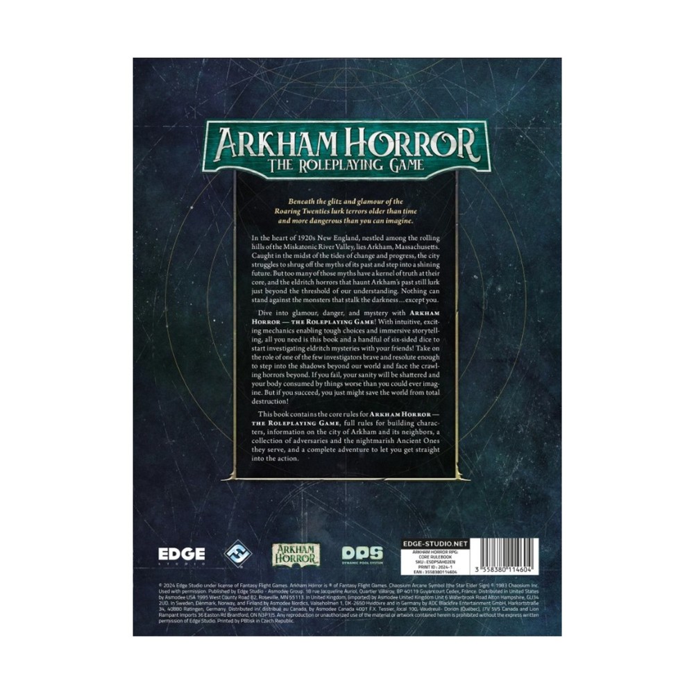 Edge Studio Arkham Horror RPG Arkham Horror RPG Core Rulebook SW (New)