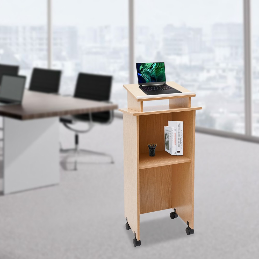 Portable Movable Desk for Presentations | Adjustable Height & Easy Mobility
