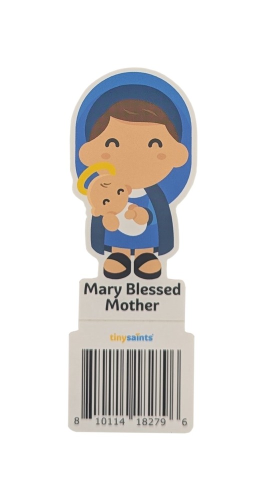 Tiny Saints Mary Blessed Mother Charm & Vinyl Sticker NEW