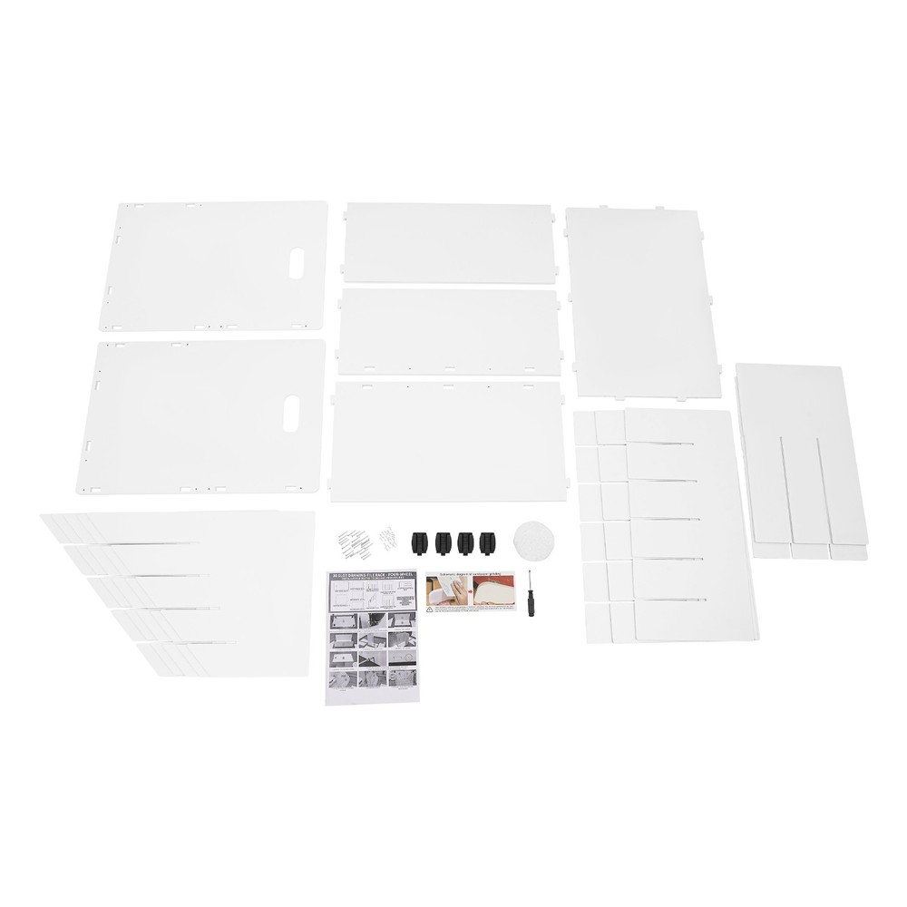 30 Slots Roll Files Storage Organizer With Wheels Mobile Roll File Storage Rack