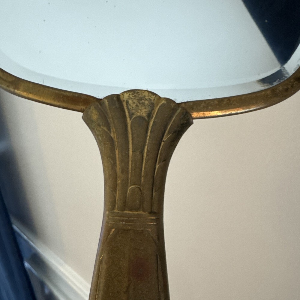 Vintage Handheld Vanity Mirror with Floral Design