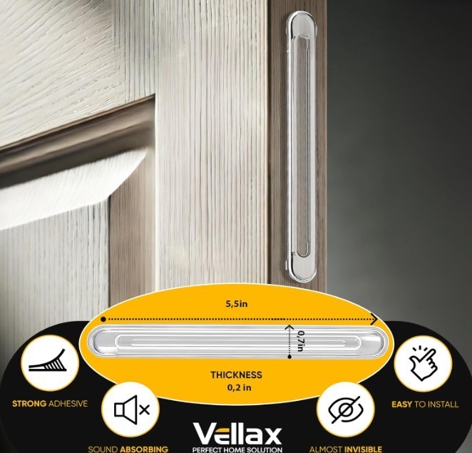 Vellax Clear Silicone Wall Protectors - 4 Pieces Set