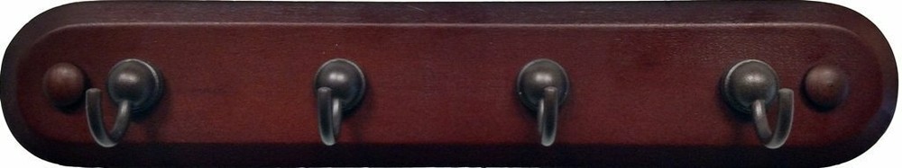 Spectrum Diversified 4 Hook Key Rack - Walnut Wood/Bronze - 2 Count
