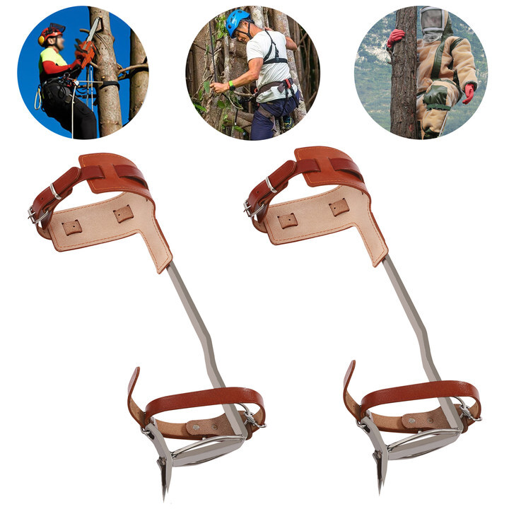 Adjustable Pole Climbing Spurs Tool Tree Climbing Spike Sets Climber Strap Gaffs