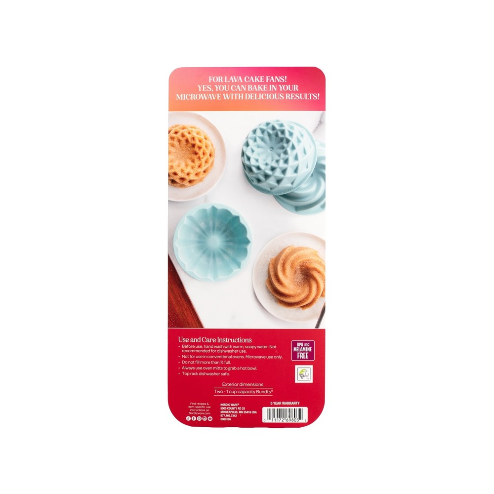 Micro Bundt Pans Microwave Safe Plastic Blue 2 Pans