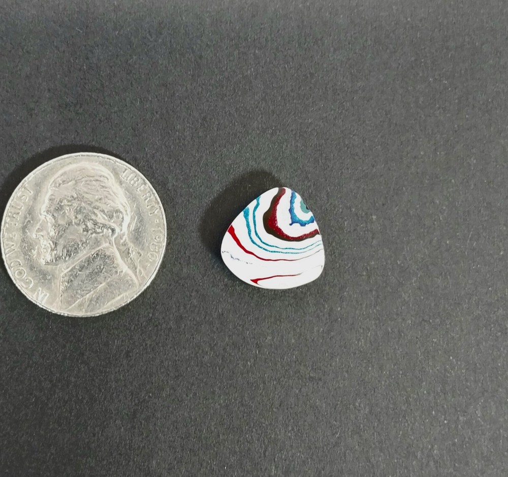 Fordite Cabochon, TINY Triangle Fordite Cabochon, Fordite EB37