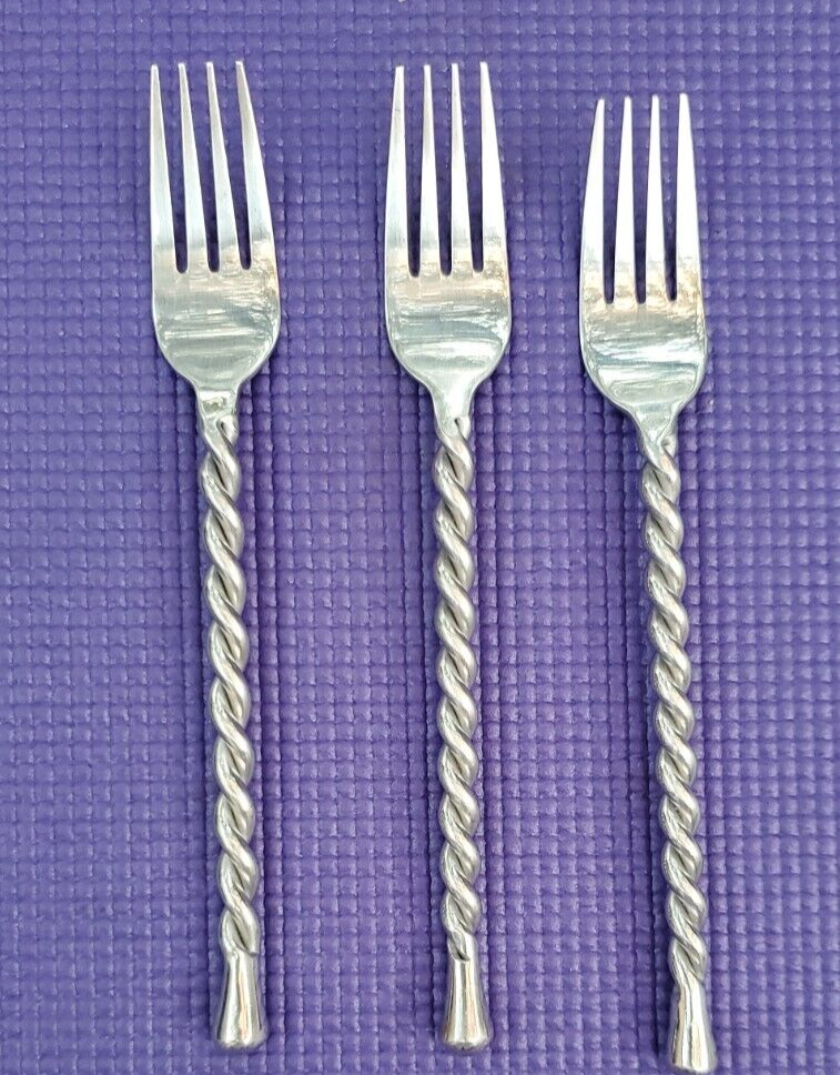 3-Towle CAROUSEL 18/10 Stainless Flatware DINNER FORKS 8"