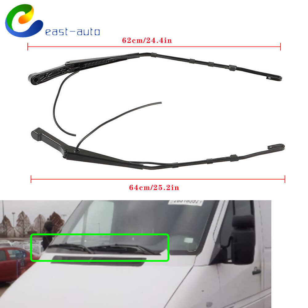 For 2004-2006 Dodge Sprinter Front Left&Right Wiper Arm Black ABS