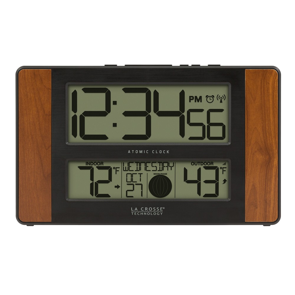 513-1417CH La Crosse Technology Atomic Digital Wall Clock with TX141-BV2 Sensor