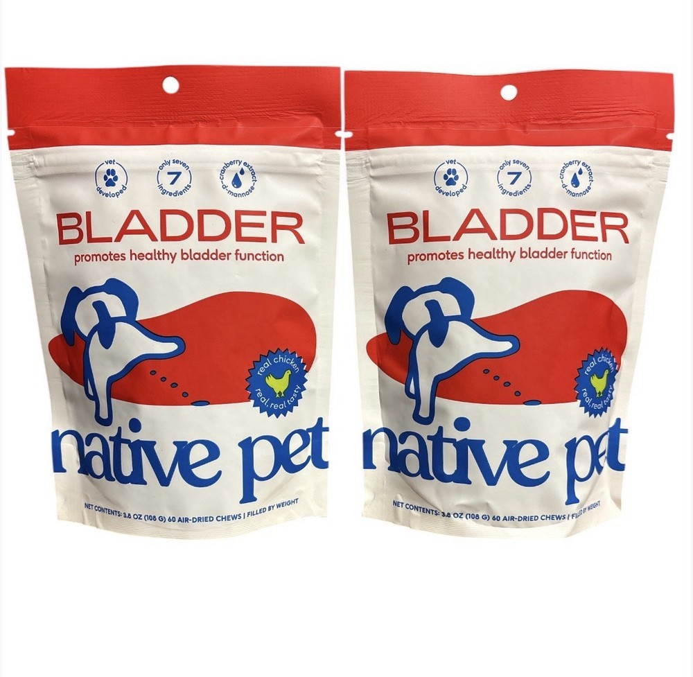 (2 PACK) Native Pet Dog UTI Cranberry Bladder Kidney Support - 120 Total Chews