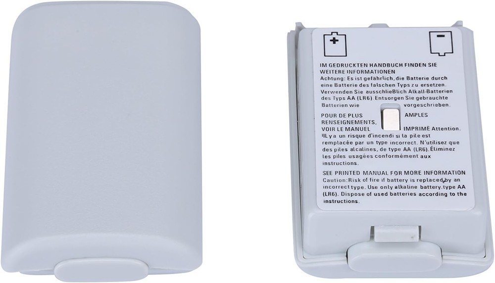 Rechargeable White Battery Pack Covers for Xbox 360 Controller - 2 Count