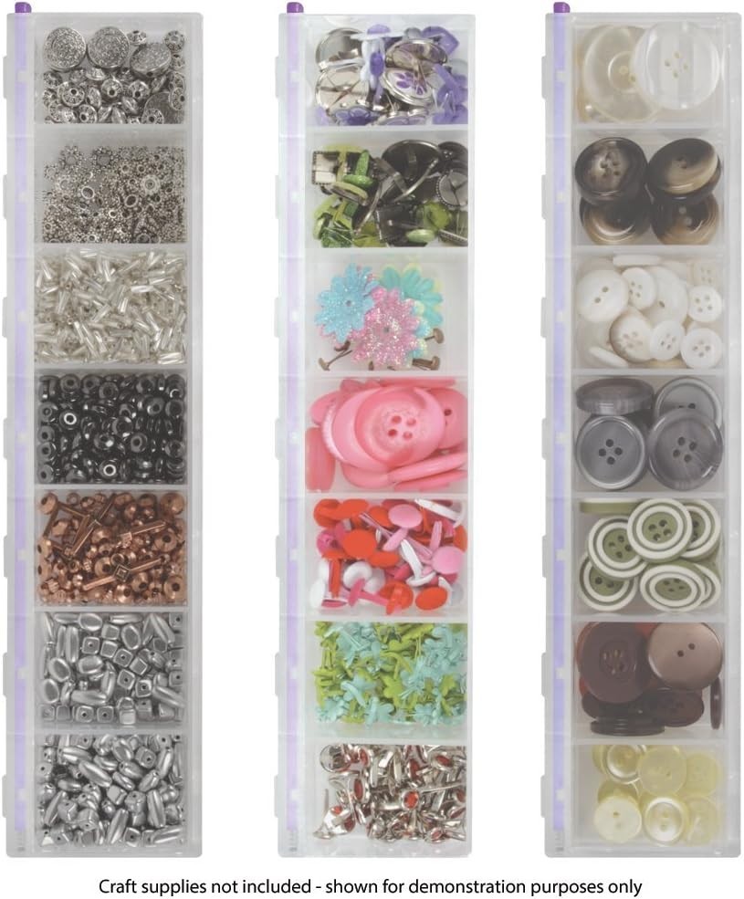 Portable Bead Organizer - 7 Transparent Locking Compartments for Craft Projects