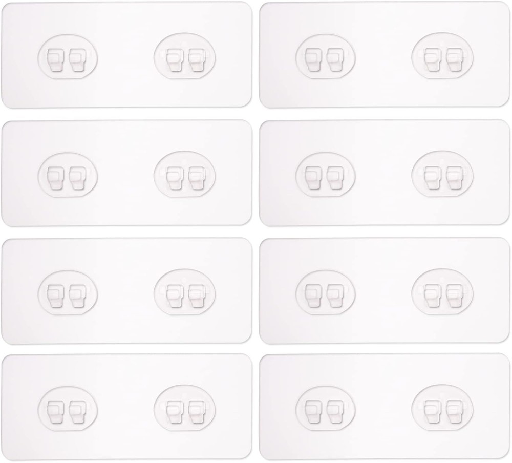 Strong Double Hook Shower Caddy Adhesive - 8 Pack, Ideal for Kitchen & Bath