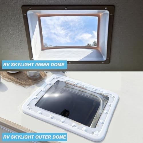 RV Skylight Replacement Bundle,18" x 26" Skylight Outer Dome Fit 14" x Clear