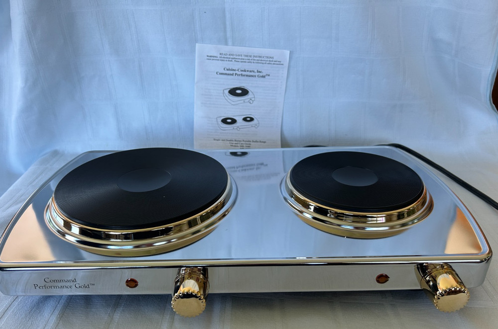 Cuisine Cookware Command Performance Gold Double Burner New