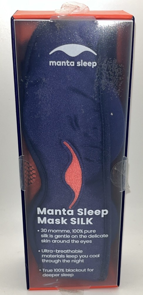 MANTA Premium Silk SLEEP MASK Blackout Light Blocking For Deeper Sleep -Open Box