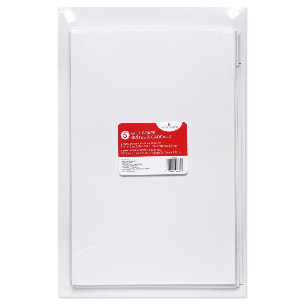White Gift Boxes with Lids for Presents, Assorted Sizes (3 Medium Shirt Boxes...