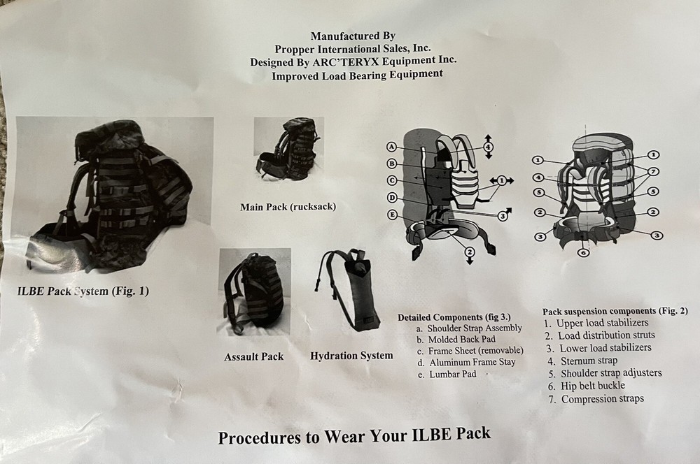 Propper Arcteryx USMC ILBE APB03 Main & Assault System NEW !!