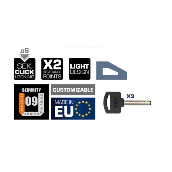 Urban Antitheft Disc UR206 6 Mm Titanium Free Reminder Cable