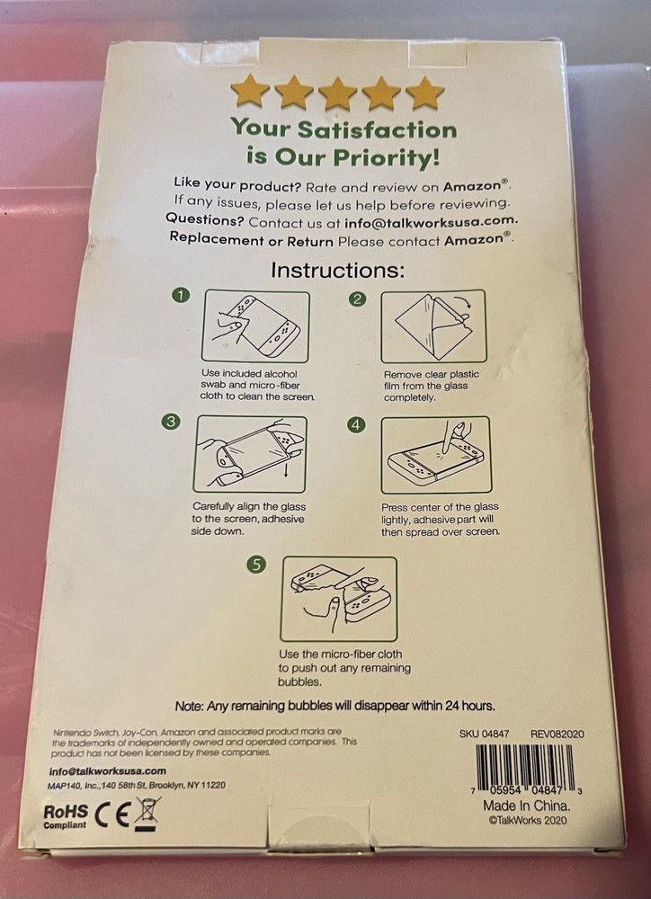 Talkworks Nintendo Switch Glass Screen Protector, 2-Pack, Scratch-Resistant